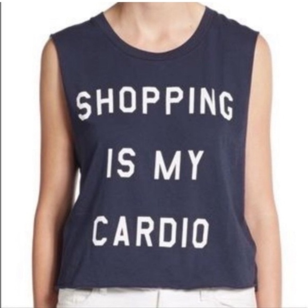 Wildfox Shopping Is My Cardio Tank Size Medium Summer Vacation Casual